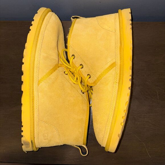 UGG Neumel Suede Chukka Ankle Boots Corn Yellow Mens Size 10 Lace Up Wool Plush main image 8